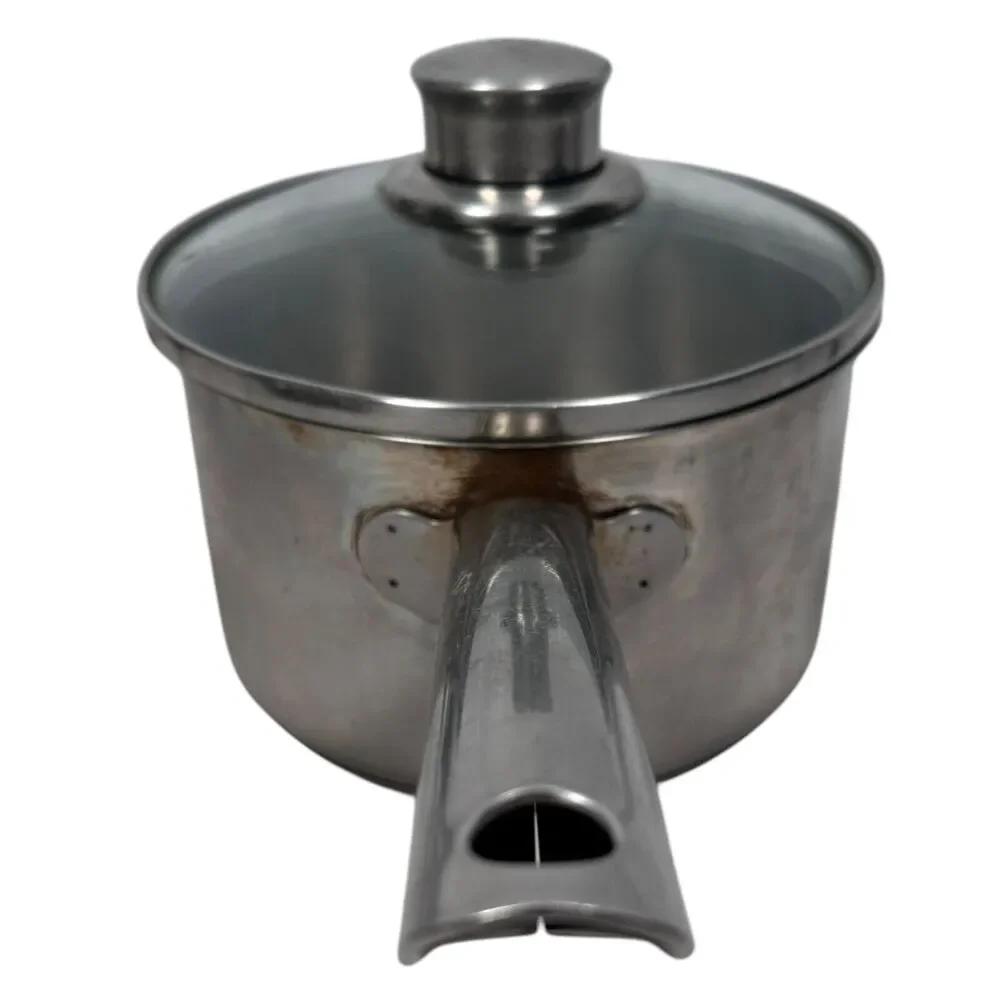 Kuhn Rikon‎ Saucepan with Glass Lid Cooking Pot Pan Switzerland Stainless Steel